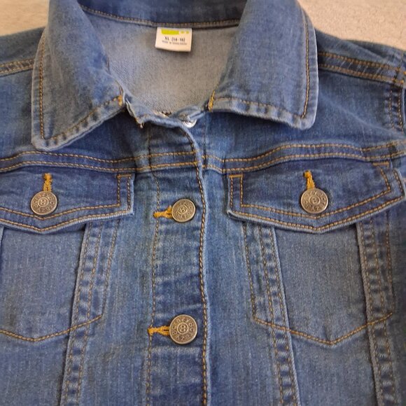 Crazy 8 Girl's Size XL (14-16) Medium Wash Stretch Denim Jean Jacket - Picture 4 of 11